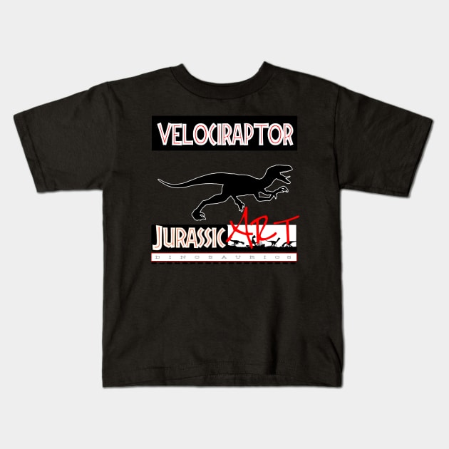 JURASSIC ART VELOCIRAPTOR Kids T-Shirt by Dibujartpe